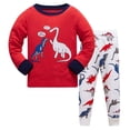 thumbnail image 1 of WOYY Toddler Boys Outfit Set Dinosaur Long Sleeve Top Pants Sleepwear Pjs, Sizes 4-5T, 1 of 2