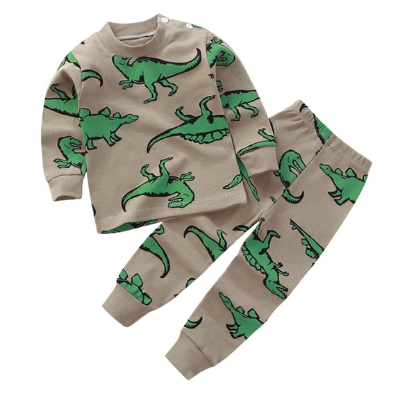 WOYY Toddler Boys Outfits Cartoon Long Sleeve Top Pants Children's Sleepwear, Sizes 2-3T