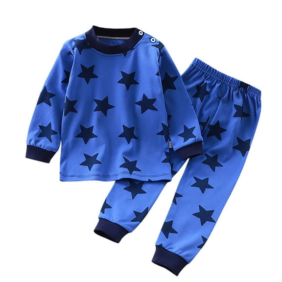 WOYY Toddler Boys Pajamas Cartoon Animal Print Long Sleeve T Shirt Pants Sleepwear PJs Set