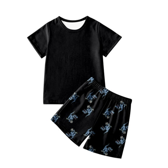 WOYY Toddler Boys Pajamas Dinosaur Prints Tshirt & Shorts Sleepwear Pj's, Sizes 3-4T