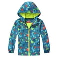 thumbnail image 1 of WOYY Toddler Boys Rain Jacket Dinosaur Hooded Windbreaker Outdoor Hiking Coat, Sizes 3-4T, 1 of 3