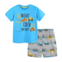 WOYY Toddler Boys' Short Sleeve Graphic T Shirt & Shorts Outfits Summer Clothes, 2-Piece, Sizes 2-3T