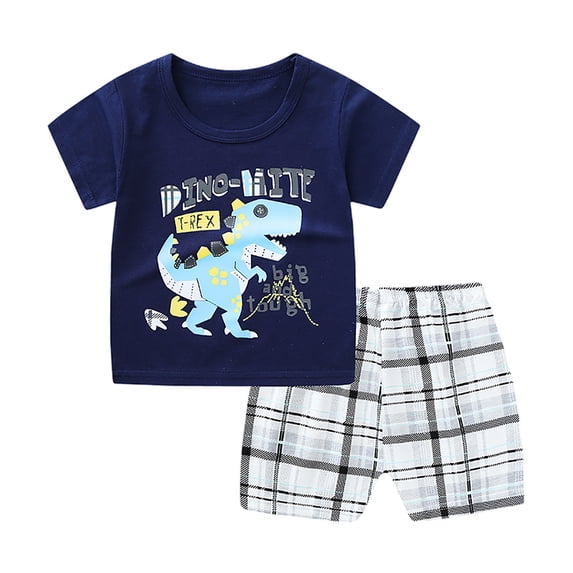 WOYY Toddler Boys Shorts Set Summer Short Sleeve T-Shirt Shorts Outfits, Sizes 2-3