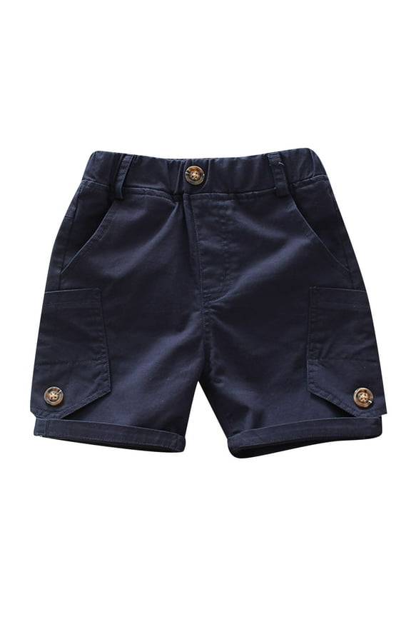 Toddler Boys Shorts Solid Color Pull-On Shorts Casual Versatile Shorts, Sizes 2-3T