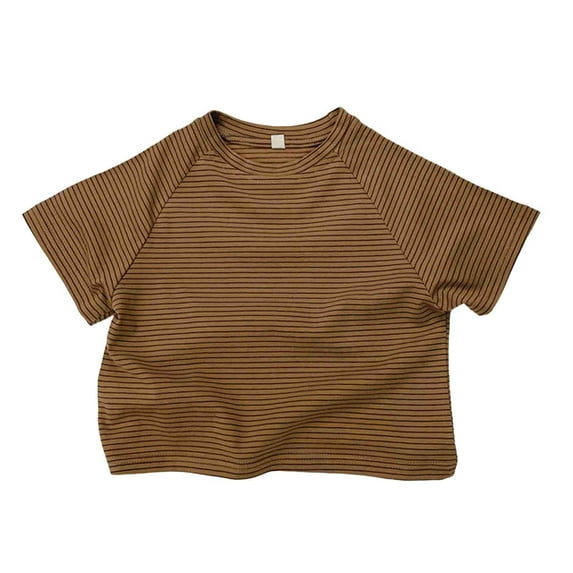 WOYY Toddler Boys Striped T-Shirt Short Sleeve Versatile T Shirt Summer Casual Tshirt