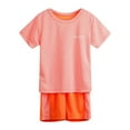 thumbnail image 1 of WOYY Toddler Boys Summer Outfits Athletic Tracksuit Quick Dry Short Sleeve T Shirt Shorts Set, 1 of 3