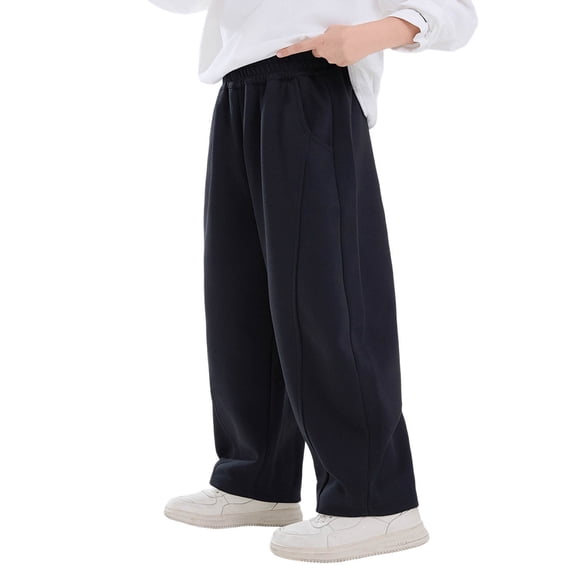 WOYY Toddler Boys Sweatpants Straight Leg Open Bottom Jogger Pants Fall Winter Trousers
