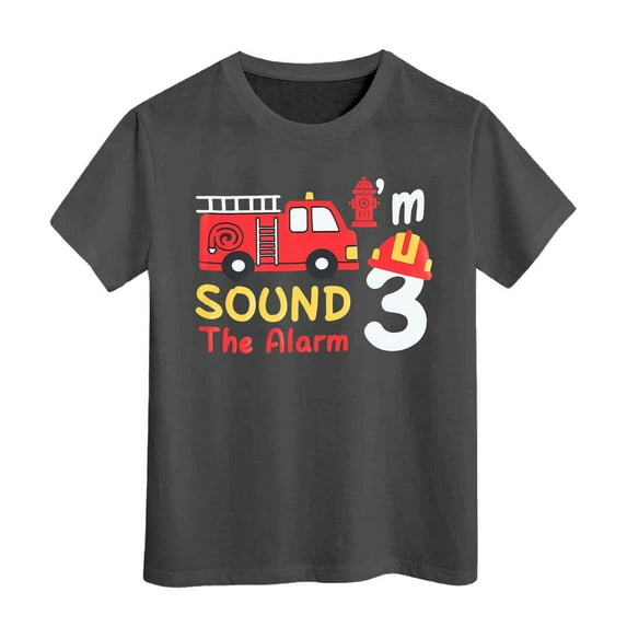 WOYY Toddler Boys T-Shirt Short Sleeve Truck Graphic T Shirt Kids Active Tee Shirt