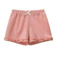 thumbnail image 1 of WOYY Toddler Girl Ruffle French Terry Shorts Solid Plain Pull-On Active Shorts, Sizes 3-4T, 1 of 2