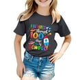 thumbnail image 1 of WOYY Toddler Girl's 100 Days of School T Shirt Short Sleeved T-Shirt Casual O-Neck Tee Top, 1 of 3