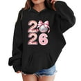 thumbnail image 1 of WOYY Toddler Girl's 2026 New Year Hoodie Loose Fit Comfy Hooded Sweatshirt, Sizes 2-3T, 1 of 4