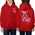 thumbnail image 1 of WOYY Toddler Girl's Hoodie Cherry Print Hooded Sweatshirt Casual Loose Graphic Pullover, 1 of 5