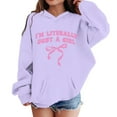 thumbnail image 1 of WOYY Toddler Girl's Hoodie Letter Bow Print Hooded Sweatshirt Pullover Top, Sizes 4-5T, 1 of 4