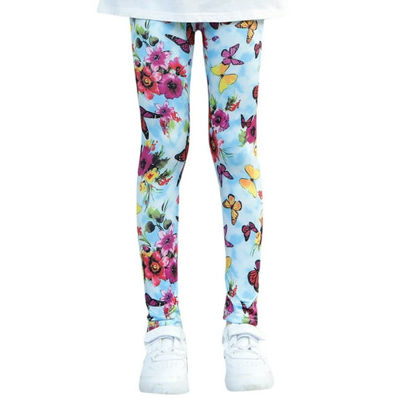 WOYY Toddler Girl's Leggings Floral Stretch Tights Fashion Breathable Pants Daily Trousers