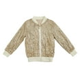 thumbnail image 1 of WOYY Toddler Girl's Sequins Jacket Sparkly Full-Zip Solid Coat Kids Trendy Bomber Jacket, 1 of 2
