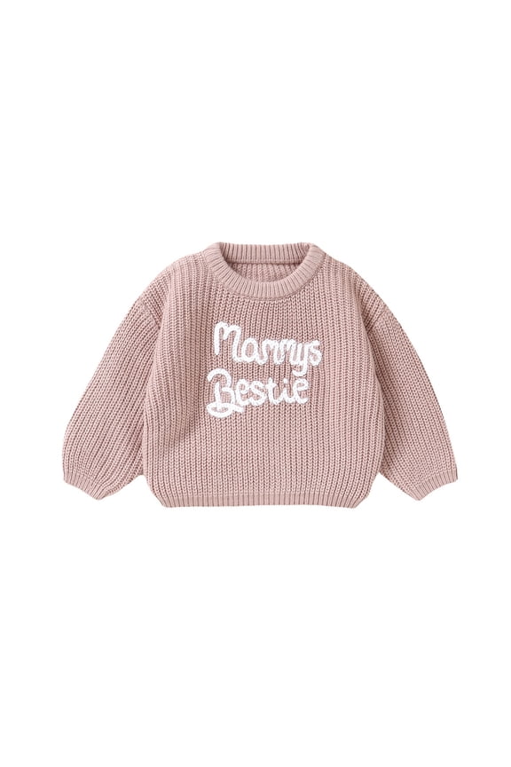 Toddler Girl's Sweater Fall Winter Letter Knit Crewneck Long Sleeve Pullover Sweaters