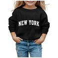 thumbnail image 1 of WOYY Toddler Girl's Sweatshirt New York Printed Round Neck Pullover Shirt, Sizes 3-4T, 1 of 3