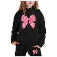 thumbnail image 1 of WOYY Toddler Girl's Sweatsuits Soft Bow Hoodie Sweatpants Set Jogger Pants Outfits, Sizes 2-13, 1 of 3