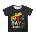 thumbnail image 1 of WOYY Toddler Girls 100 Days Of School T Shirt Letter Graphic Short Sleeve T-Shirt, Sizes 3-4T, 1 of 3
