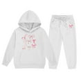 thumbnail image 1 of WOYY Toddler Girls 2 Piece Bow Print Hoodie Jogger Pants Outfits Sweatsuits, Sizes 2-3T, 1 of 3