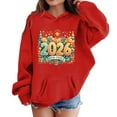 thumbnail image 1 of WOYY Toddler Girls 2026 New Year Hoodie Letter Print Kids Hooded Sweatshirt, Sizes 2-3T, 1 of 4