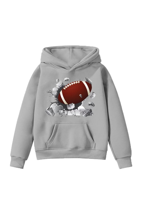Toddler Girls Active Hoodie Football Print Retro Hooded Sweatshirt, Sizes 3-4T