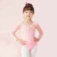 thumbnail image 1 of WOYY Toddler Girls Ballet Dance Leotard V Neck Long Sleeve Bodysuit Solid Fitness Onesie, 1 of 3