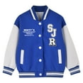 thumbnail image 1 of WOYY Toddler Girls Baseball Jacket Letter Print Sports Varsity Sweatshirt, Sizes 3-4T, 1 of 3