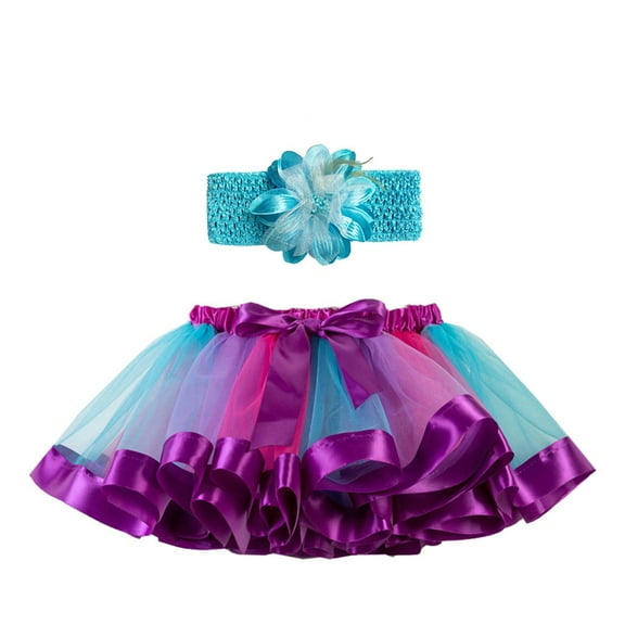 WOYY Toddler Girls Birthday Party Princess Tutu Skirt with Headband, Sizes 2-11