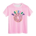 thumbnail image 1 of WOYY Toddler Girls Birthday Short Sleeve Graphic Tee Summer Crewneck T Shirt, Sizes 3-13, 1 of 3