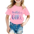 thumbnail image 1 of WOYY Toddler Girls Birthday Short Sleeve T-Shirt Letter Print Crew Neck T Shirt, Sizes 1-13, 1 of 3