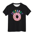 thumbnail image 1 of WOYY Toddler Girls Birthday Tshirt Doughnut Letter Print Short Sleeve T Shirt, Sizes 3-13, 1 of 3