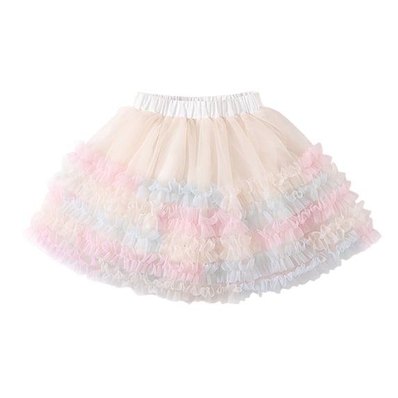 WOYY Toddler Girls Carnival Party Tiered Tutu Skirt Gradient Princess Tulle Skirt, Sizes 4-5