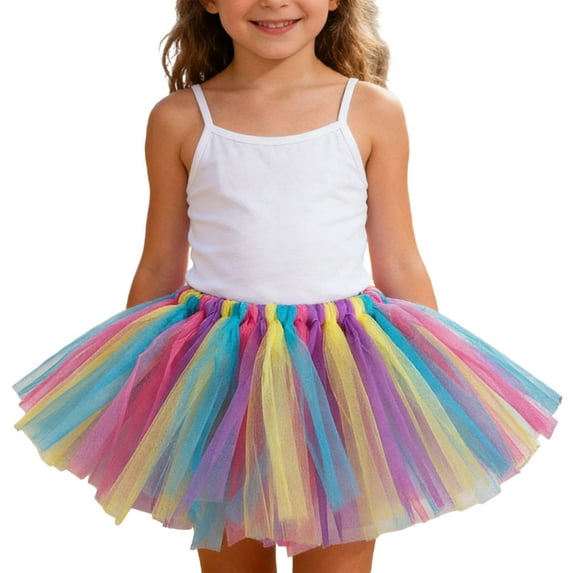 WOYY Toddler Girls Carnival Party Tutu Skirt Kids Tulle Dance Ballet Skirt