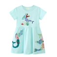 thumbnail image 1 of WOYY Toddler Girls Cartoon Dress Short Sleeved Casual T-Shirt Dress,Sizes 1-7, 1 of 6