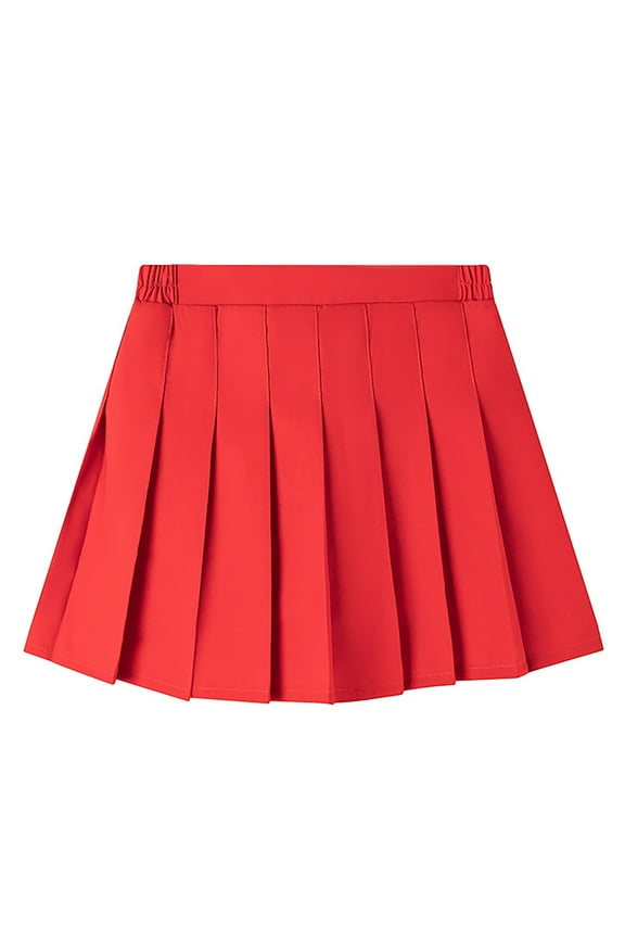 Toddler Girls Casual Pleated Skirt Solid Color School Kids Skirt, Sizes 2-12