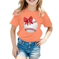 thumbnail image 1 of WOYY Toddler Girls Casual T Shirt Baseball Printed Short Sleeve T-Shirt Summer Sport Tee Shirt, 1 of 3