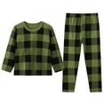 thumbnail image 1 of WOYY Toddler Girls Classic Plaid Sleepwear Set Long Sleeve Top Pants Outfits Loungewear, Sizes 2-3T, 1 of 2