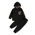 thumbnail image 1 of WOYY Toddler Girls Clothes Outfits Hoodie Leopard Sweatpants 2Pcs Children Clothing Sets, 1 of 8