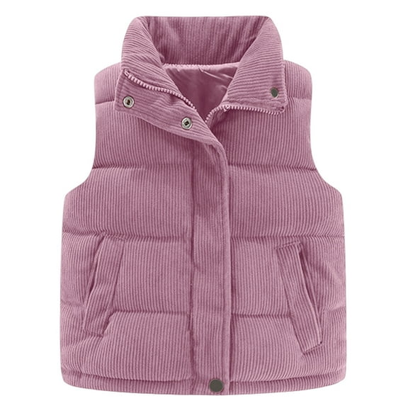 WOYY Toddler Boys Corduroy Padded Vest Winter Warm Sleeveless Jacket Outerwear, Sizes 3-4T