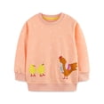 thumbnail image 1 of WOYY Toddler Girls Cotton Sweatshirt Cute Chicken Print Casual Crewneck Pullover, Orange, 1 of 5