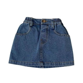 WIBACKER Baby Girls Denim Skirt, Mini A-Line with Pockets, Stretch