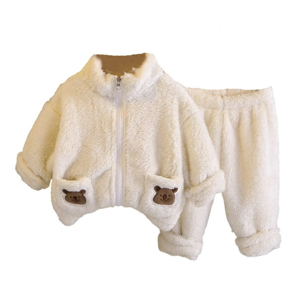 WOYY Toddler Girls Flannel Pajamas Cozy Warm Loungewear Long Sleeve Outfits, Sizes 3-4T