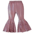 thumbnail image 1 of WOYY Toddler Girls Flared Pants Shiny Scale Print Lightweight Summer Trousers, Sizes 2-3T, 1 of 7