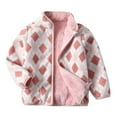 thumbnail image 1 of WOYY Toddler Girls Fleece Fuzzy Jacket Winter Warm Zip Up Coat Casual Kids Outerwear, 1 of 5