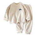 thumbnail image 1 of WOYY Toddler Girls Fuzzy Pajamas Long Sleeve Top Pants Warm Sleepwear, Sizes 2-3T, 1 of 5