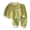 thumbnail image 1 of WOYY Toddler Girls Fuzzy Pajamas Long Sleeve Top Pants Warm Sleepwear, Sizes 3-4T, 1 of 3