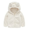 thumbnail image 1 of WOYY Toddler Girls Fleece Sherpa Coat Fuzzy Warm Cozy Zip Up Hooded Jacket Outerwear, 1 of 6