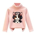 thumbnail image 1 of WOYY Toddler Girls Turtleneck T-Shirt Cartoon Cat Graphic Long Sleeve T Shirt, 1 of 2