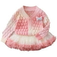 thumbnail image 1 of WOYY Toddler Girls Gradient Color Cardigan Sweater Jacket Tutu Skirt Outfits, Sizes 3-4T, 1 of 7